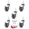 Service Caster 3 Inch Bright Chrome Hooded Polyurethane 5/16 Inch Grip Neck Stem Casters, 5PK SCC-GN03S310-PPUBD-BC-5 - alternate 1